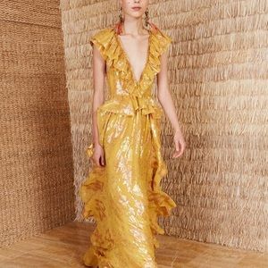 Ulla Johnson demetria gown sz 6 color citrine